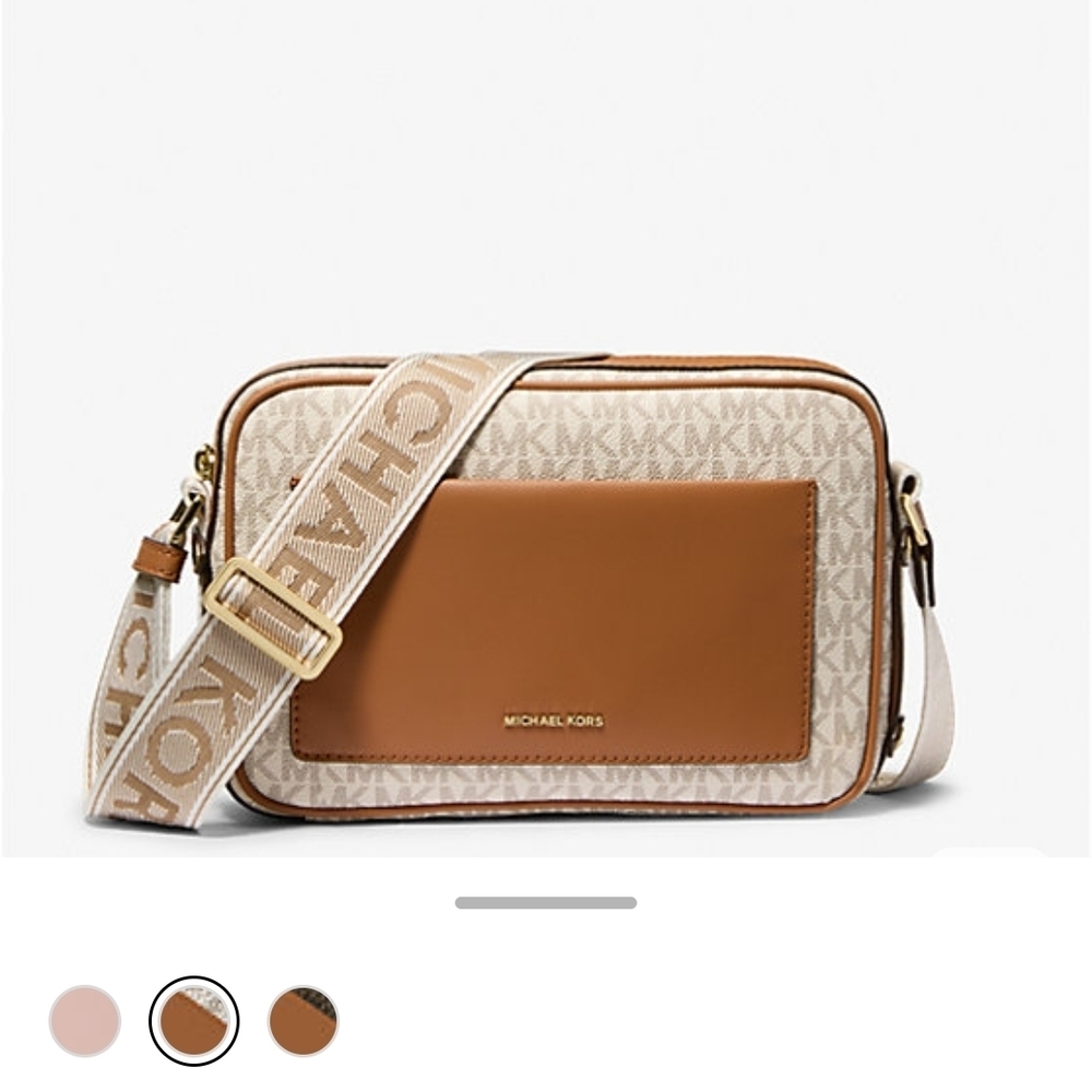 Michael Kors Brown and Cream Crossbody Bag